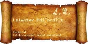Leimeter Ménrót névjegykártya